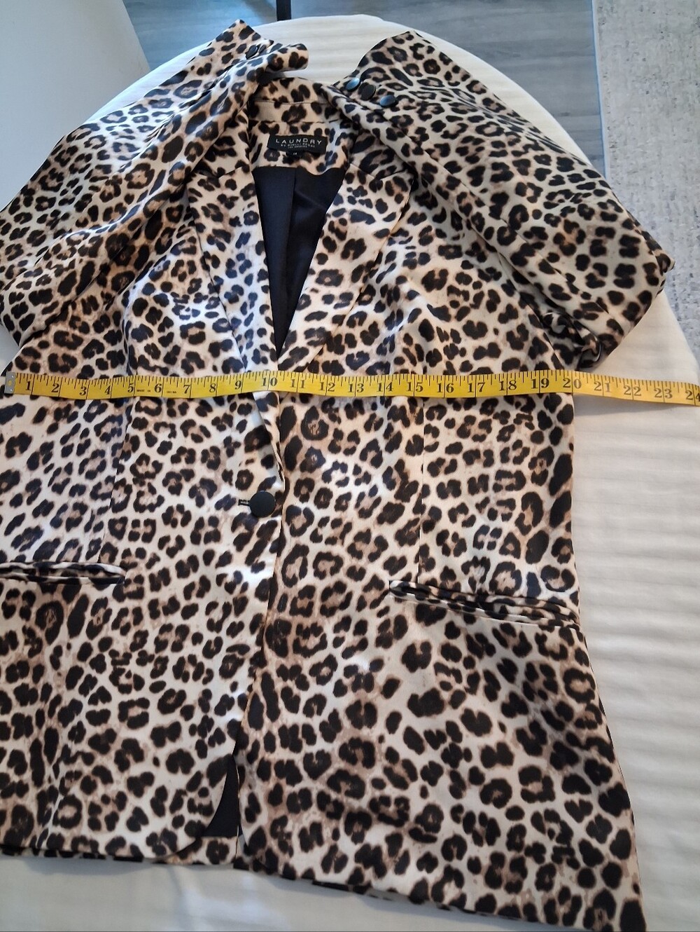 Leopard Print Blazer Jacket - Beige & Black Size 14 - Picture 9 of 11